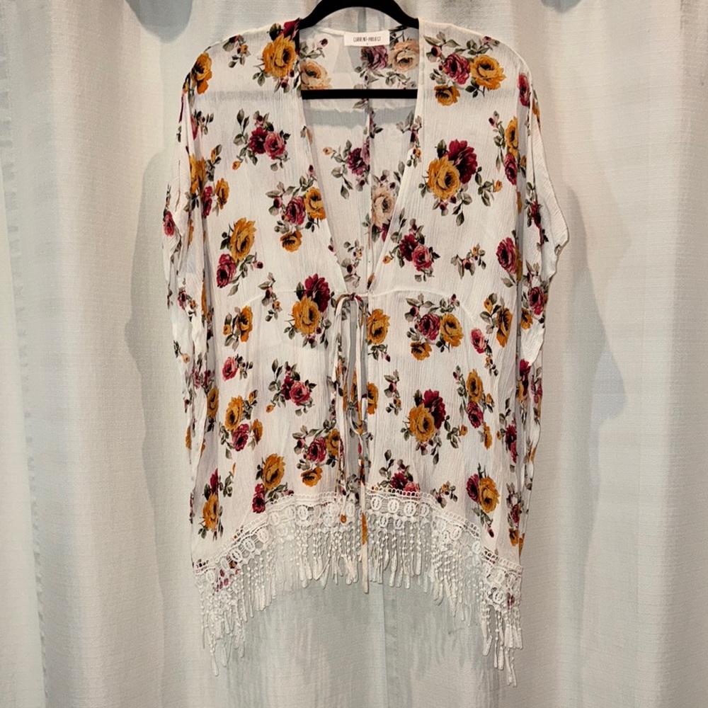 Current Project Floral Kimono with Fringe Small